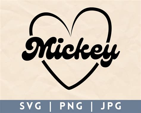 Mickey Heart Svg Png  Cut File Silhouette Cricut Etsy