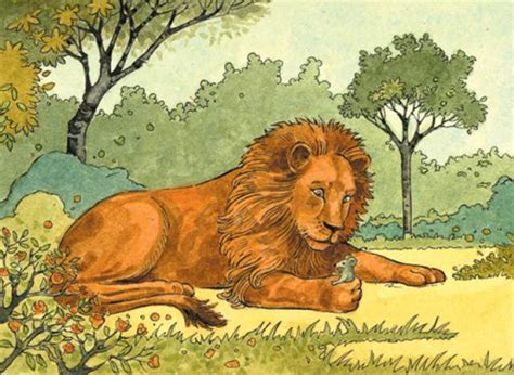 Sang singa pun marah dan hendak memakannya namun tikus tersebut memohon untuk dibebaskan dan berjanji kelak akan membantu sang singa sebagai balasan kebaikannya. kumpulan cerita anak paud: singa & tikus