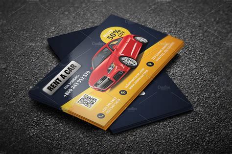 Personalize any of these cool templates and hand them out to clients with a need for speed. Rent a car business card #46 ~ Business Card Templates ~ Creative Market