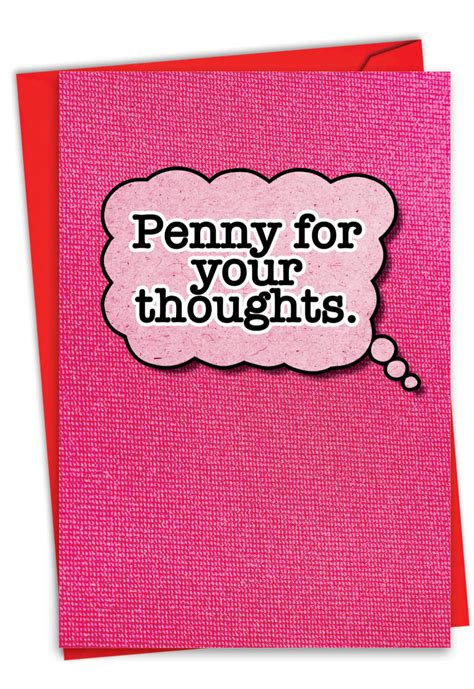 Penny For Your Thoughts Humor Valentines Day Card