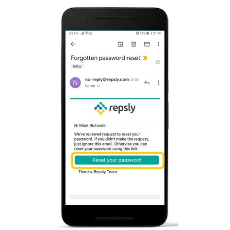 How To Reset Your Password From The Mobile App Repsly Knowledge Base