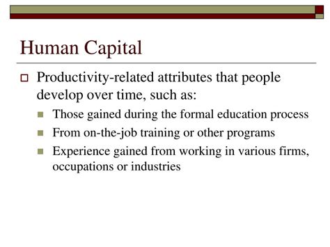 ppt notes on the human capital explanation for the gender gap in earnings powerpoint