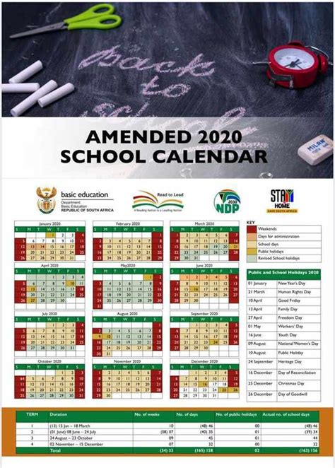 Revised 2020 School Calendar For Sa Announced