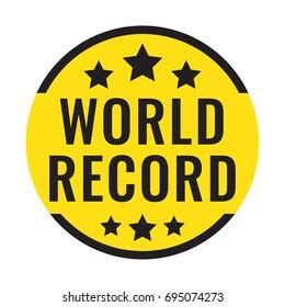 World Record Badge Icon Logo Flat Stock Vector Royalty Free 695074273