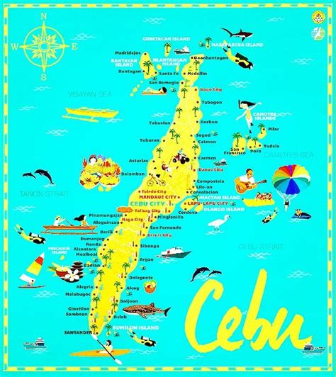 Cebu Map With Tourist Spots