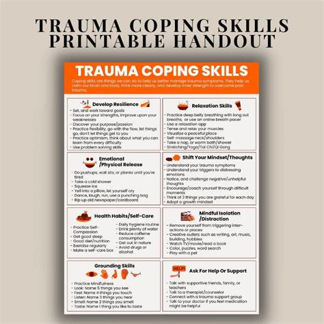 Trauma Ptsd Therapy Printable Handouts All Ages 4pgs Mental Health