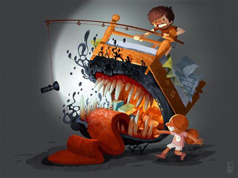 artstation monster under the bed boris bakliza illustration animation design animation art