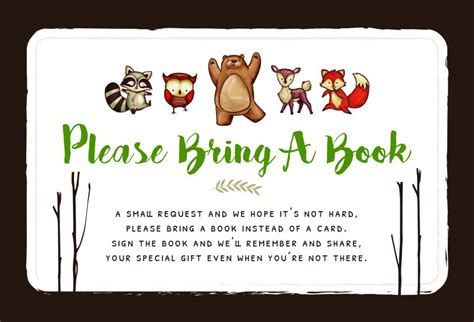 Bring A Book Instead Of A Card Free Printable
