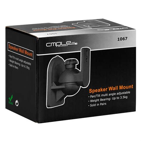 Speaker Wall Mount For Satellite Speakers Black Pair