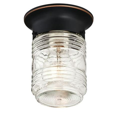 Design House Oil Rubbed Bronze Outdoor Jelly Jar Flush Mount Ceiling