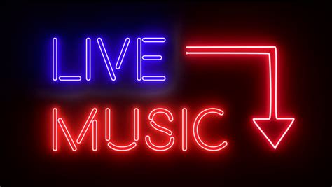 live music neon sign lights logo Stock Footage Video (100% Royalty-free ...