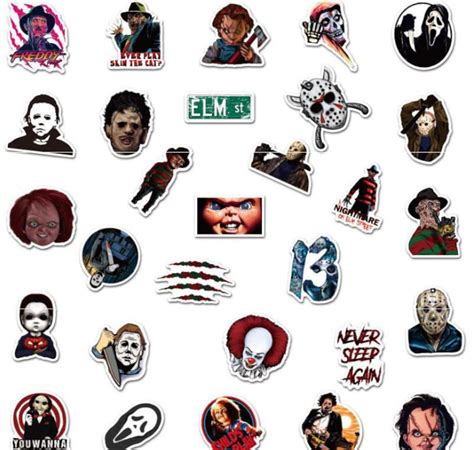 Horror Movie Sticker Packs Scary Stickers Thriller Movie Etsy