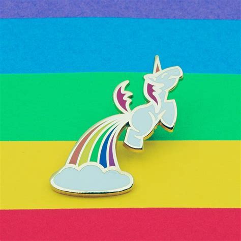 Unicorn Hard Enamel Pin Badge Rainbow Enamel Pin Etsy Enamel Pin