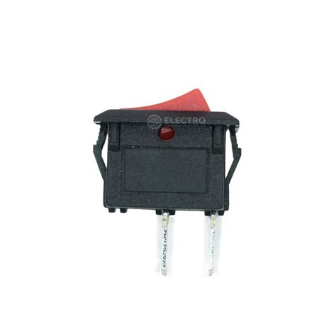 Mini Interruptor On Off 3a 220v Rojo Negro