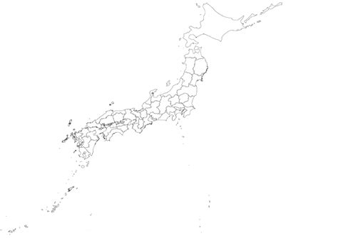 Japan map black and white. 日本の白地図 Blank Map of Japan - ASTI アマノ技研