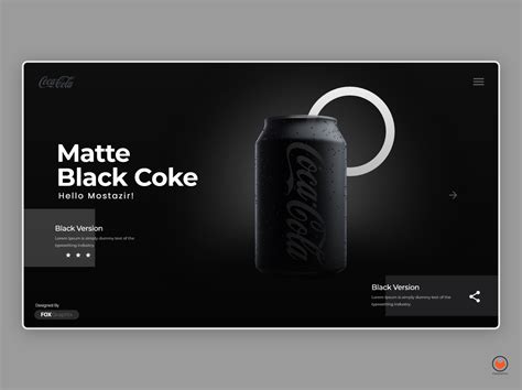 Black Matte Cocacola Website By Shamsui On Dribbble