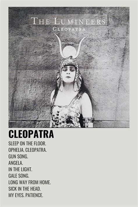 The Lumineers Cleopatra Film Posters Minimalist Music Poster Design Music Album Cover