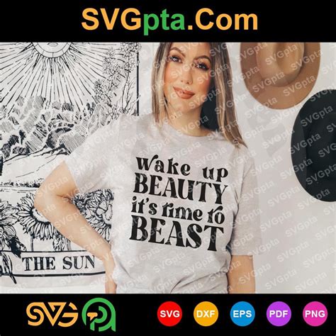 Wake Up Beauty Its Time To Beast Svg Png Motivational Svg Funny