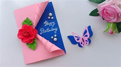 Many of them can be made with objects you already have around the home, like buttons or birthday candles. Beautiful Handmade Birthday card//Birthday card idea.