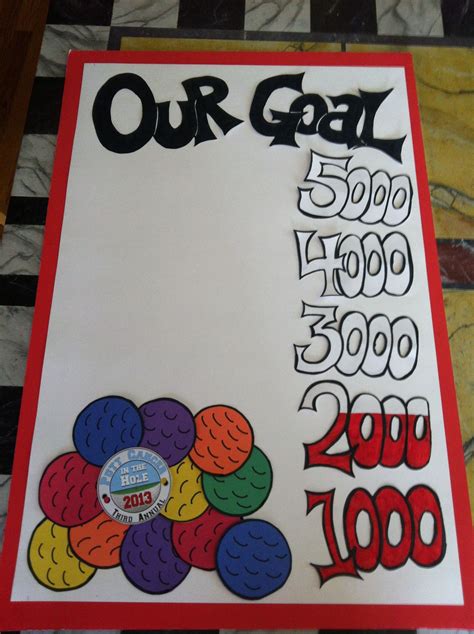 Fundraising Goal Poster For A Mini Golf Tourney This Is A Progress