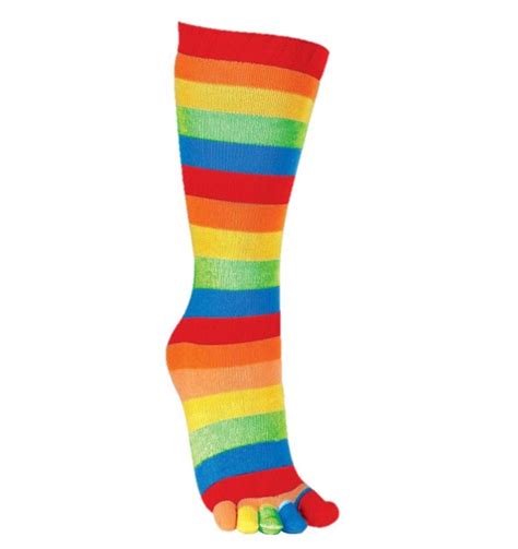 Multi Coloured Stripey Individual Toe Socks Fun Novelty T Ebay