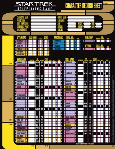 Star Trek Adventures Form Fillable Character Sheets Printable Forms