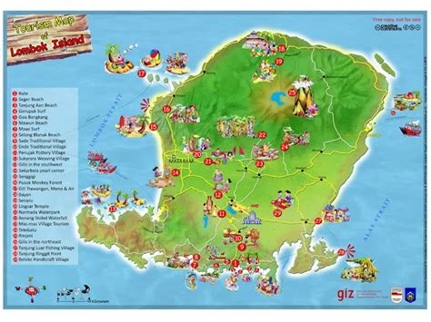 Tourism Map Of Lombok Island