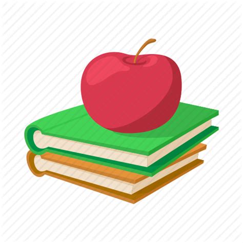Apple Book Cartoon Education Knowledge School Stack Icon