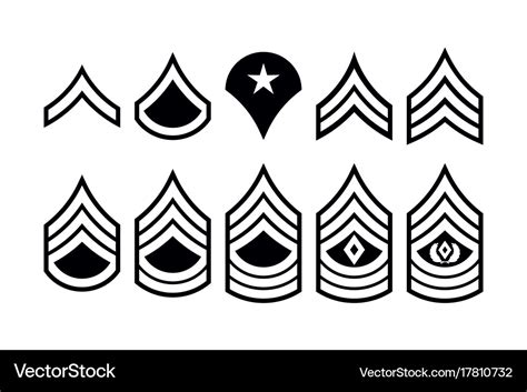 Military Ranks Stripes And Chevrons Set Army Vector Image