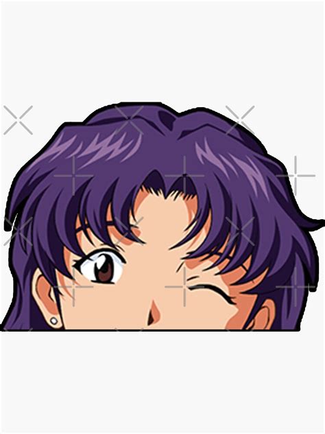 Misato Katsuragi Evangelion Cool Anime Peeker Sticker For Sale By