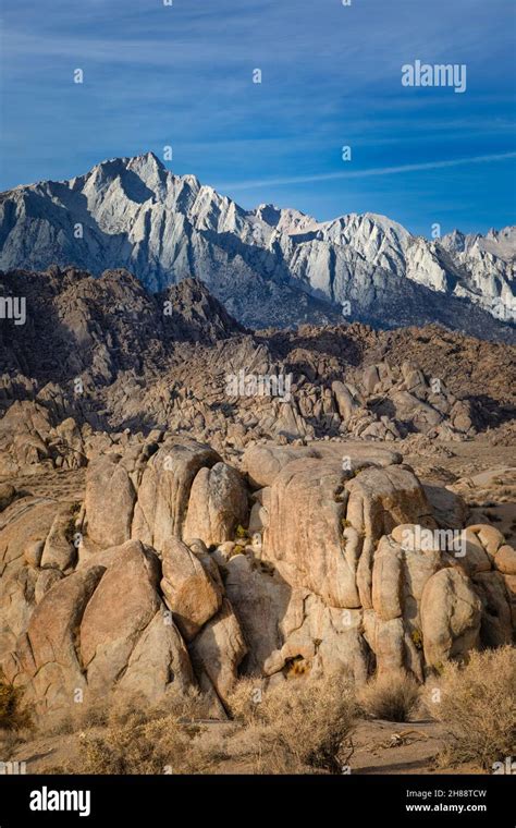 Lone Pine Peak Rises Up From The Alabama Hills To The East Of Lone Pine