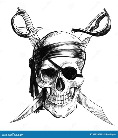 Pirate Skull With A Sables Stock Illustration Illustration Of Sailor