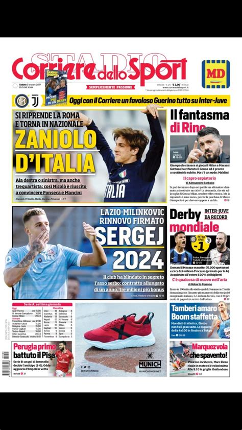 Prima Pagina Corriere Dello Sport Ed Roma “sergej 2024”