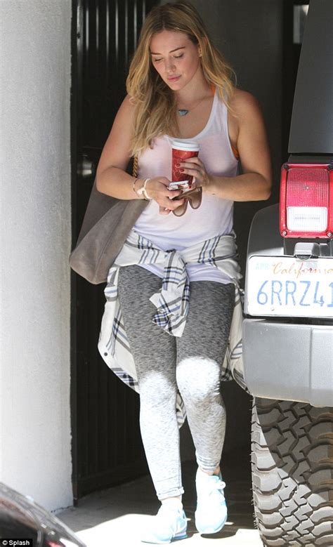 Hilary Duff Perks Up With A Cup Of Coffee As She Indulges In Yet Another Workout Daily Mail Online