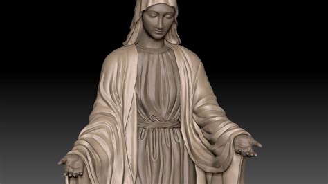 Virgen María Estatua Modelo 3d 49 Ma Ztl Obj Fbx Free3d