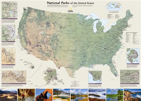 National Geographic Maps United States National Parks Wall Map