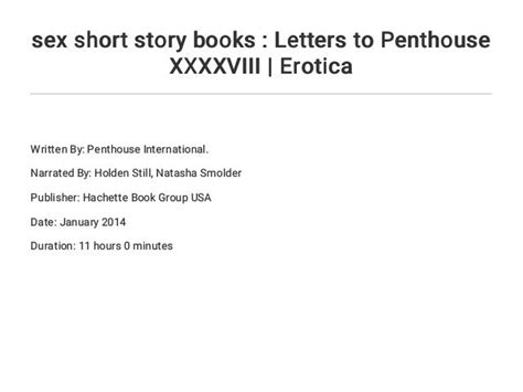sex short story books letters to penthouse xxxxviii erotica