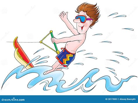 Water Skier Black Silhouette Vector Icon 214958472