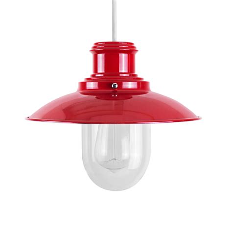 As well as enhancing the feel of your room, lampshades can work as stylish accents that. Gloss Red Metal + Clear Glass Fishermans Ceiling Light ...