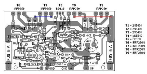 25th april 2007 08:05 am. 200W MOSFET Amplifier based IRFP250N - Circuit Scheme