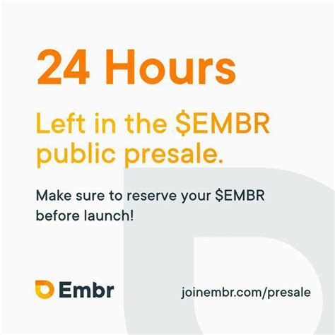 24 Hours To Go Last Chance To Get Your Embr Tokens 00444 Rjoinembr