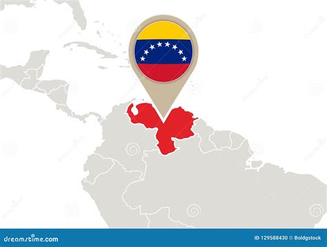 Venezuela Auf Weltkarte Vektor Abbildung Illustration Von Grenzstein