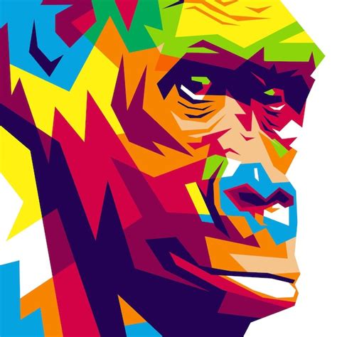 Premium Vector Gorilla Gorilla Illustration In Modern Pop Art Style