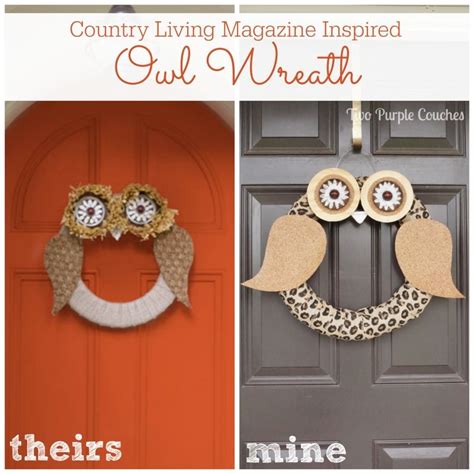 Whoos There Diy Owl Wreath Two Purple Couches Owl Wreaths