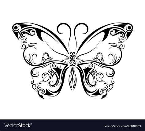 Beautiful Black And White Butterfly Isolated On White Background