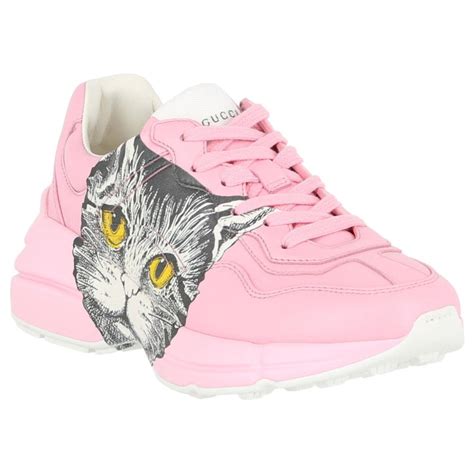 Gucci Rhyton Mystic Cat Leather Sneaker Pink Ref503034 Joli Closet