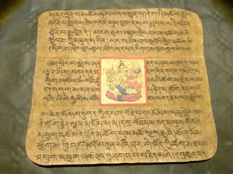 Tibet Antique Tibetan Manuscript With 2 Illuminated Paintings 18th