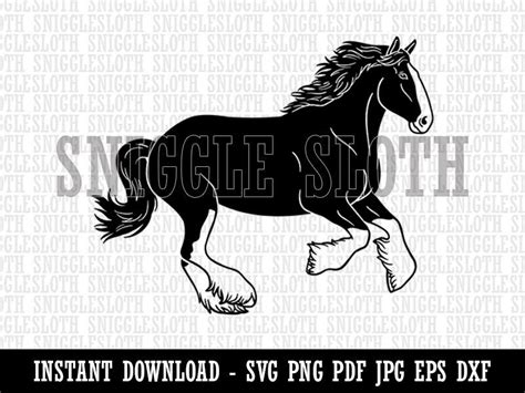 Scrapbooking Clip Art And Image Files Mighty Clydesdale Horse Clipart