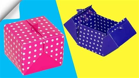 How To Make Origami Paper Box Of 1 Sheet Of Paper Diy Paper Box