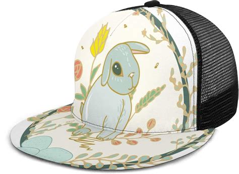Ibiliu Cute Rabbit Hat Baseball Cap For Men Women Gray Bunny Beautiful